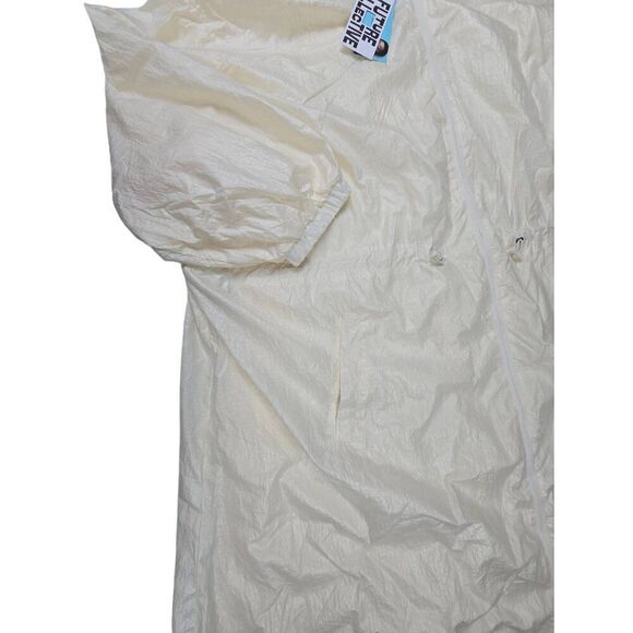 Future Collective Ivory Cinched Waist Hooded Raincoat 4X - Picture 6 of 7